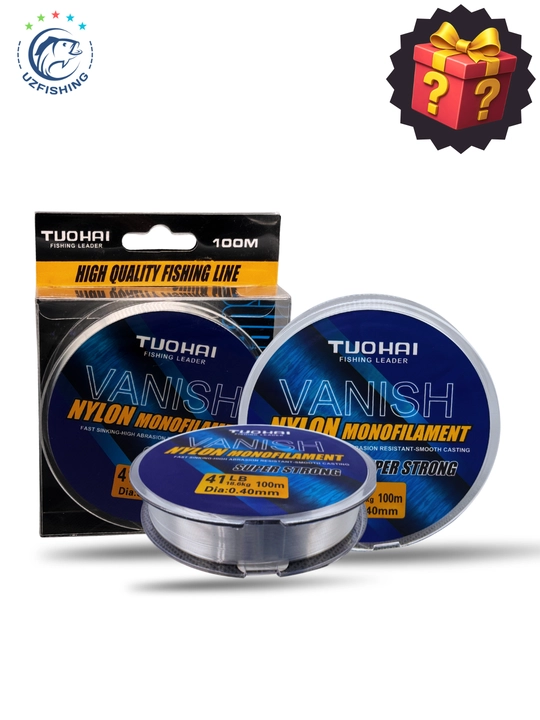 Леска рыболовная TUOHAI Vanish Nylon Monofilament, 100 м, нейлоновая, износостойкая - 