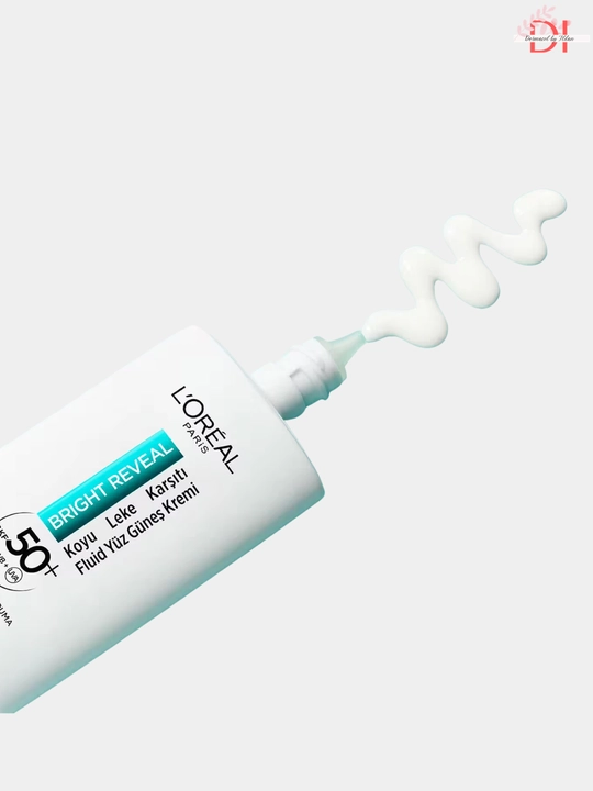 Quyoshdan himoya flyuid L’Oréal Bright Reveal SPF50+ yuqori himoya, pigment dog‘larga qarsh