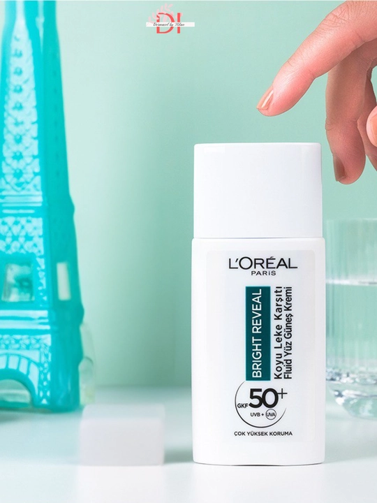 Quyoshdan himoya flyuid L’Oréal Bright Reveal SPF50+ yuqori himoya, pigment dog‘larga qarsh