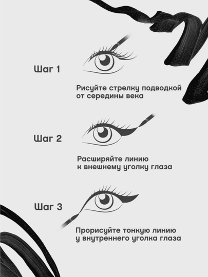Подводка для глаз KIKO Milano Winged Eyeliner матовая черная, водостойкая