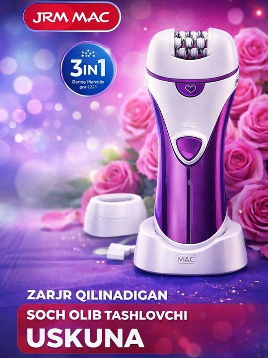 JRM MAC N-9913 3in1 zaryadlanadigan epilyator - 