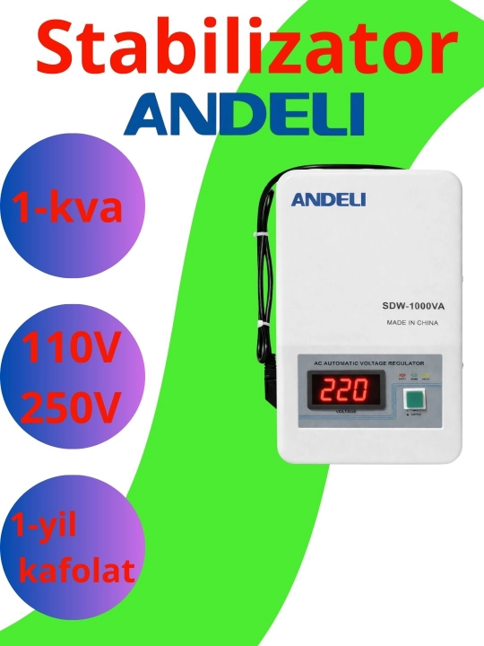 ANDELI SDW-1000ВА (1-КвА) Латерный стабилизатор напряжения настенной и напольной установки - 