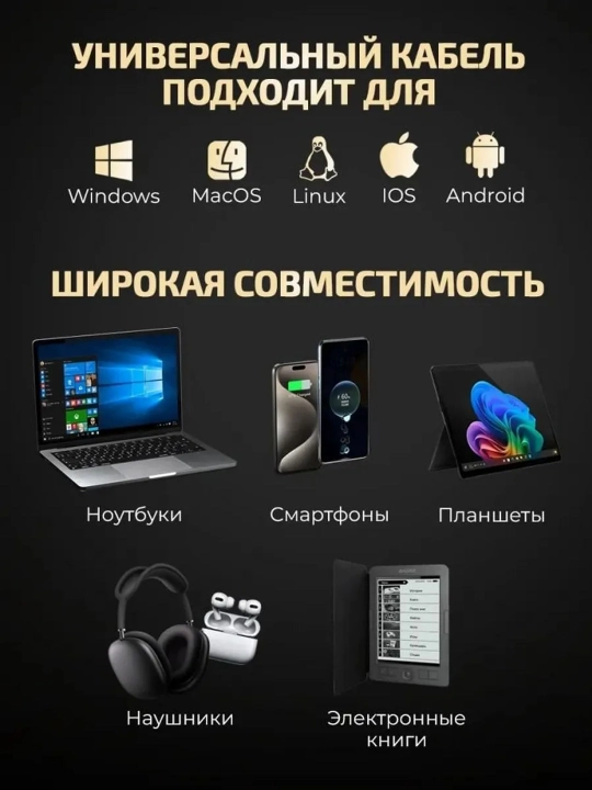 USB 4 TASI BITADA Turbo, Type-C/Lightining - USB-A/Type C turbo zaryadlash tezkor zar