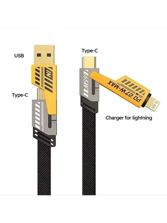 USB 4 TASI BITADA Turbo, Type-C/Lightining - USB-A/Type C turbo zaryadlash tezkor zar