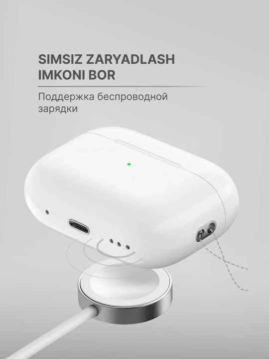 Simsiz quloqchinlar Pods Pro 2 , sensorli, iPhone va Android uchun naushnik
