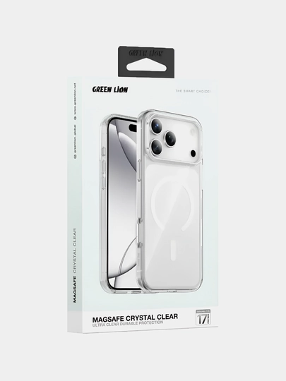 Прозрачный чехол Green Lion Magsafe Crystal Clear, для iPhone 18, 17, 16 Pro/Pro Max, Air