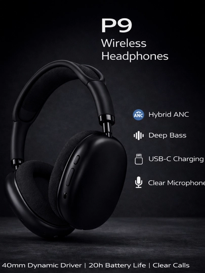Беспроводные наушники P9 Bluetooth с ANC, 40 мм драйвер  - 