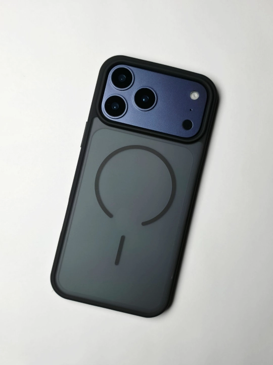 Прозрачный матовый чехол для iPhone 17 pro max, тонкий MagSafe, силиконовый ободок - 