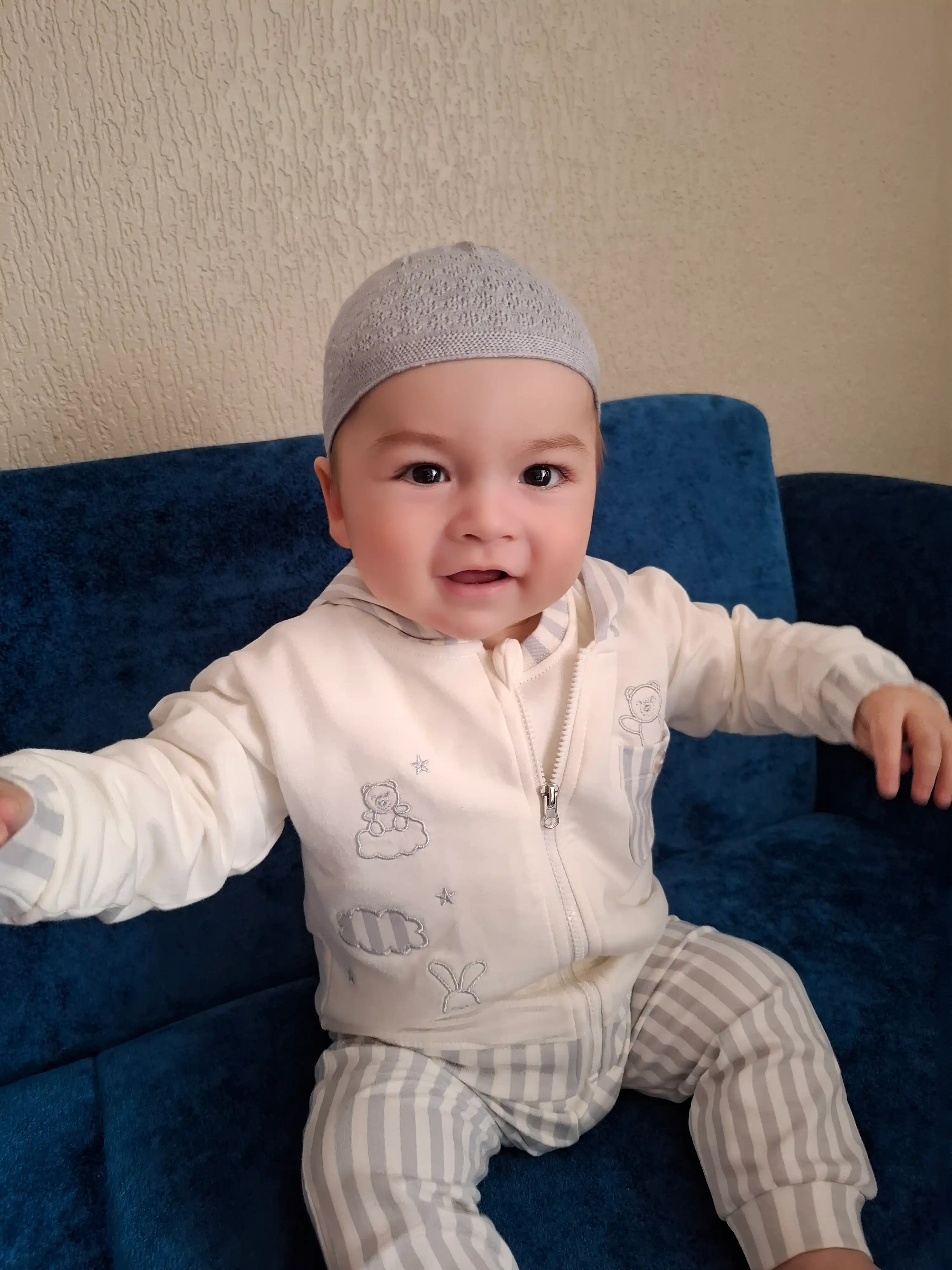 Bolalar to‘qima do‘ppisi, o‘g‘il bolalar uchun musulmon bosh kiyimi, 2-4 yosh