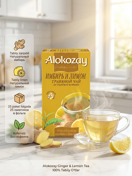 Alokozay Травяной Чай 25 пак, Ройбуш, Мята, Гранат, Ромашка, Имбирь, Лимон, Фенхель