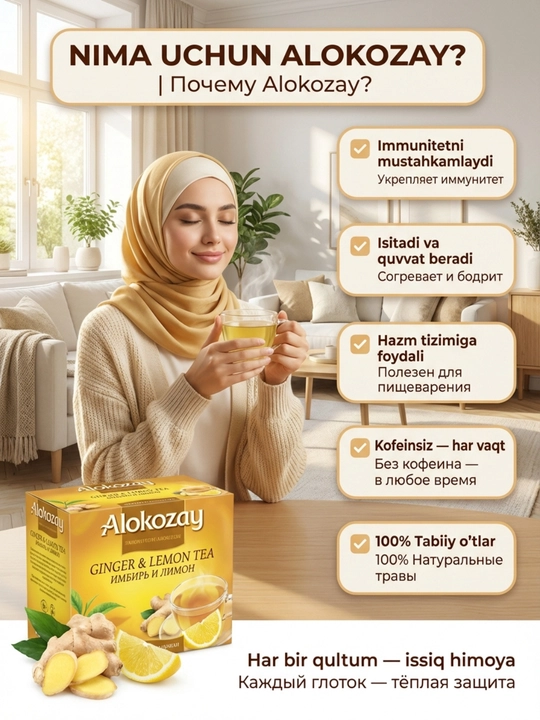 Alokozay Травяной Чай 25 пак, Ройбуш, Мята, Гранат, Ромашка, Имбирь, Лимон, Фенхель