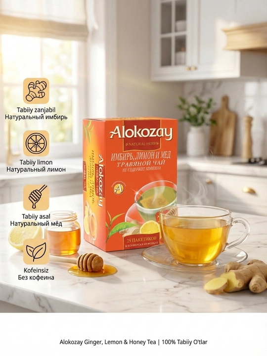 Alokozay Травяной Чай 25 пак, Ройбуш, Мята, Гранат, Ромашка, Имбирь, Лимон, Фенхель