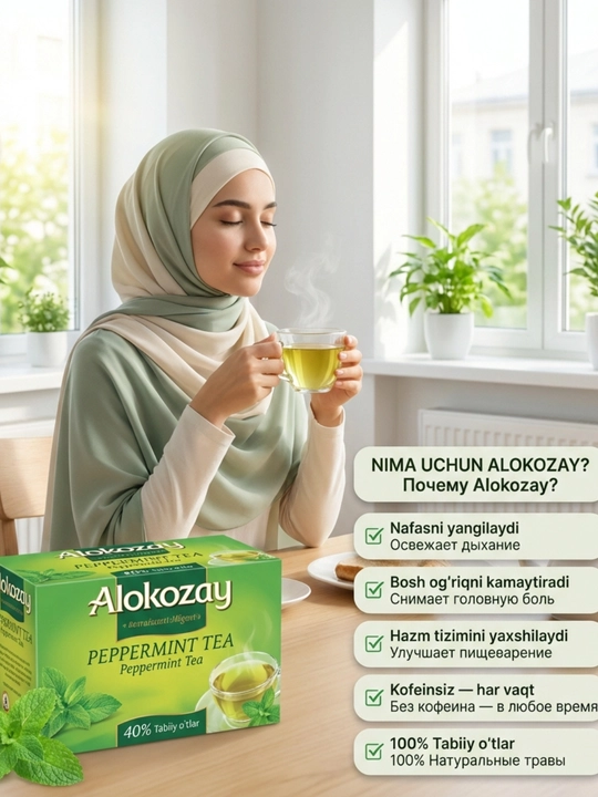 Alokozay Травяной Чай 25 пак, Ройбуш, Мята, Гранат, Ромашка, Имбирь, Лимон, Фенхель