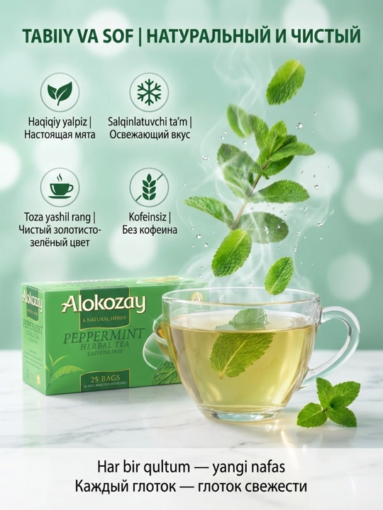 Alokozay Травяной Чай 25 пак, Ройбуш, Мята, Гранат, Ромашка, Имбирь, Лимон, Фенхель