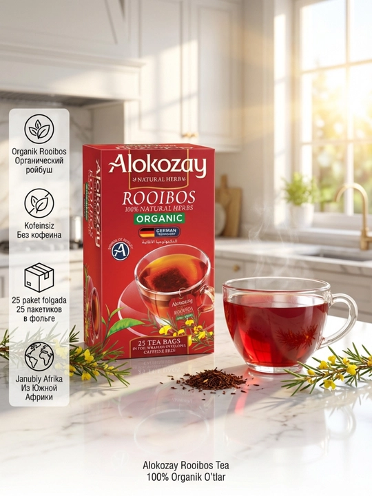 Alokozay Травяной Чай 25 пак, Ройбуш, Мята, Гранат, Ромашка, Имбирь, Лимон, Фенхель