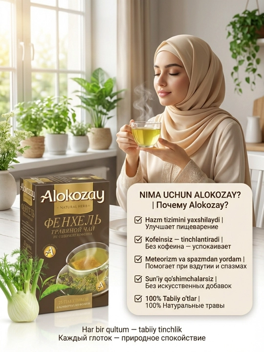 Alokozay Травяной Чай 25 пак, Ройбуш, Мята, Гранат, Ромашка, Имбирь, Лимон, Фенхель