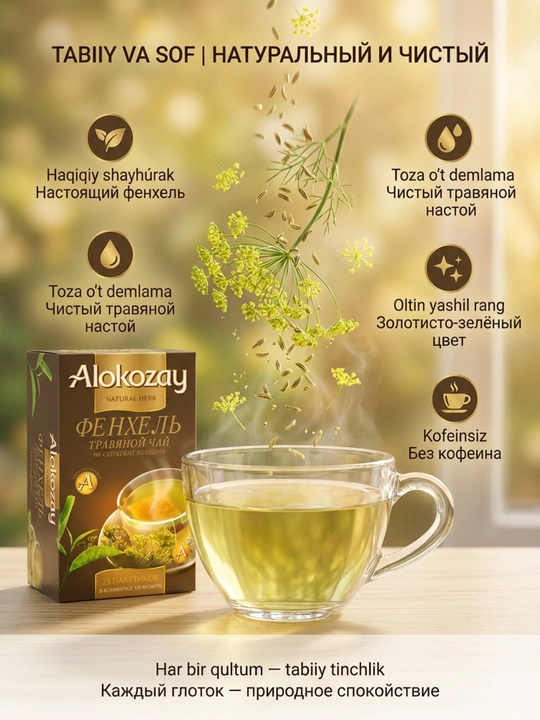 Alokozay Травяной Чай 25 пак, Ройбуш, Мята, Гранат, Ромашка, Имбирь, Лимон, Фенхель