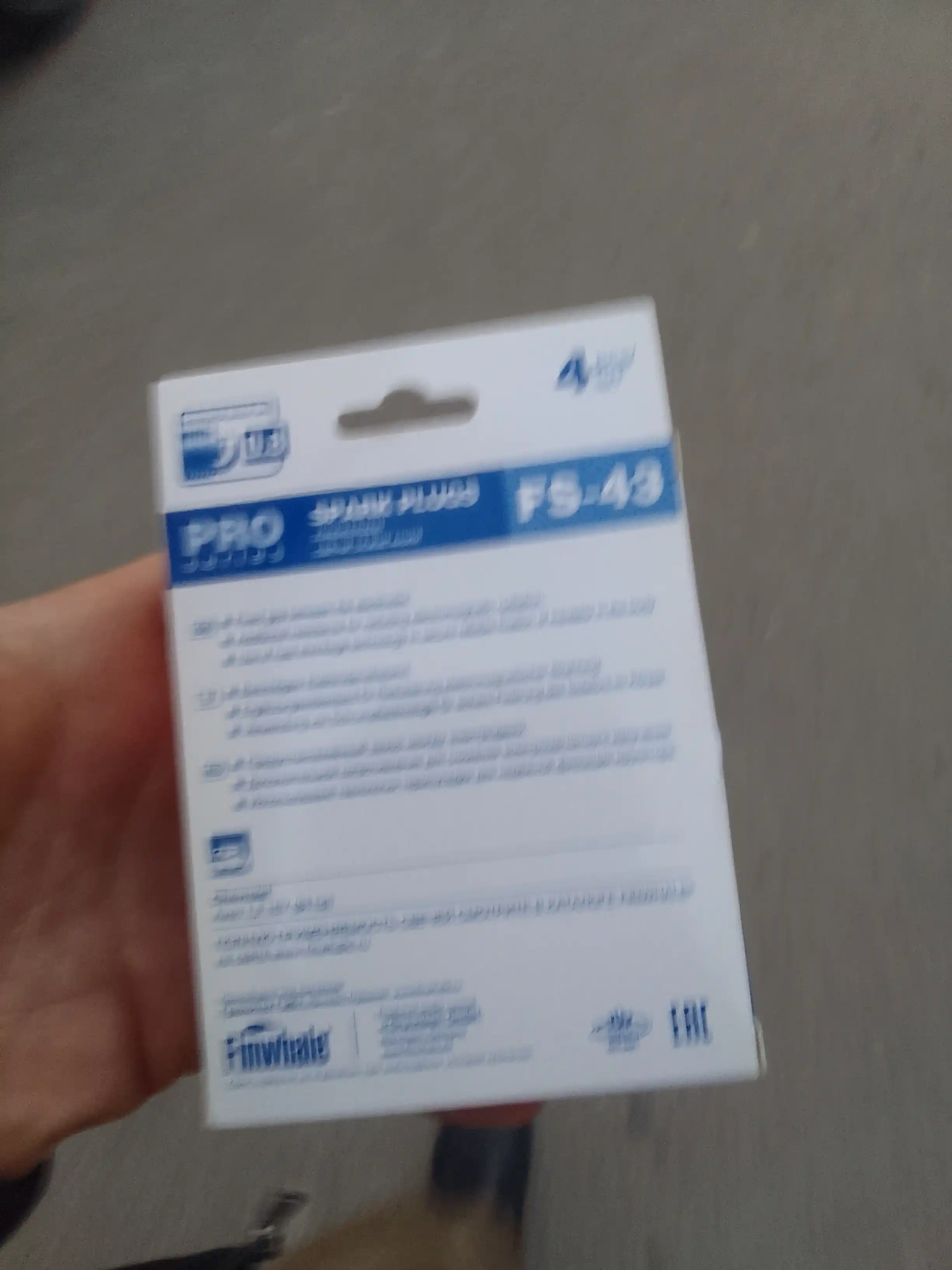 O't oldirish svechasi Finwhale FS-43, 4 dona, Spark, Cobalt, Gentra, Nexia 3