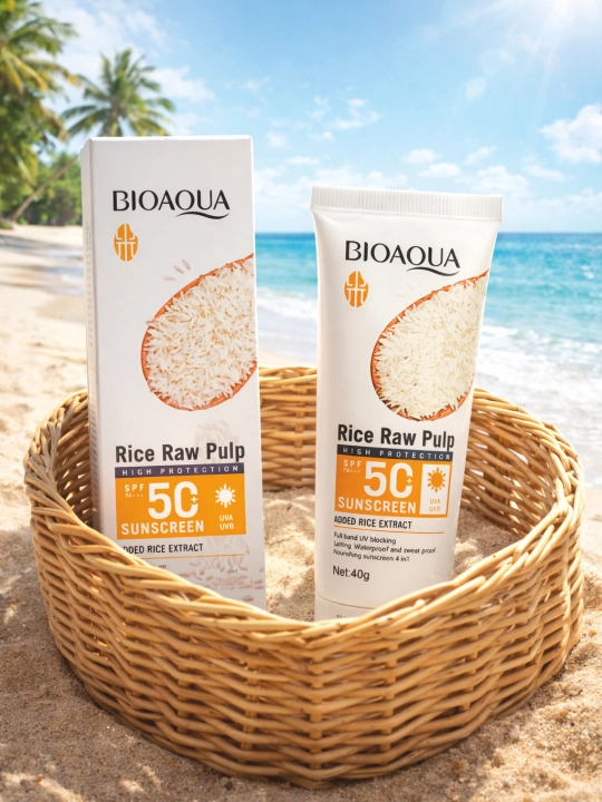 Quyoshdan himoyalovchi krem, BIOAQUA, Guruch ekstrakti asosidagi, SPF krem, 40g, SPF50+PA+ - 