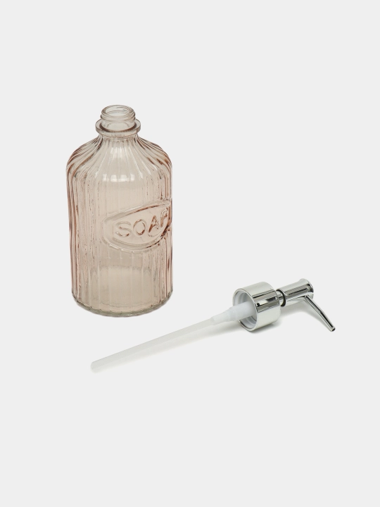 Suyuq sovun uchun shisha dispenser, 450 ml, pudra rangli