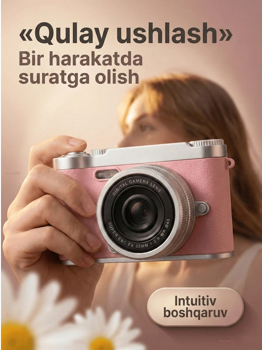 Raqamli kamera (fotoparat), foto kamera, retro kamera, 8x zum, va 32 GB karta