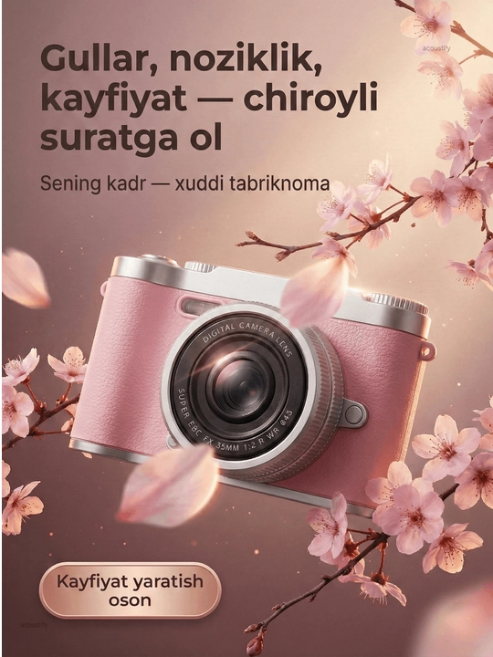 Raqamli kamera (fotoparat), foto kamera, retro kamera, 8x zum, va 32 GB karta