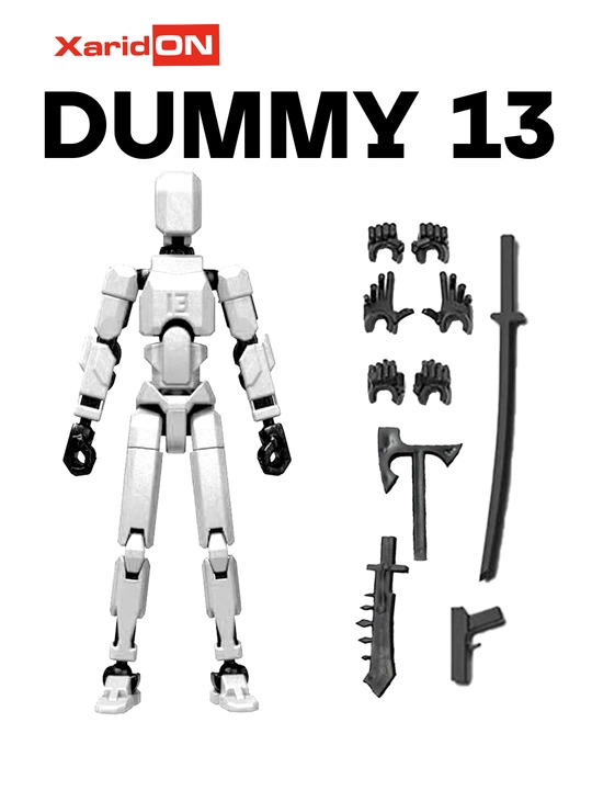 XaridON Dummy 13 robot-figura, harakatlanuvchi konstruktor, qurollar bilan, 12 xil rang