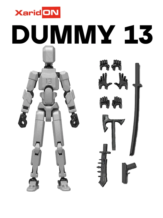 XaridON Dummy 13 robot-figura, harakatlanuvchi konstruktor, qurollar bilan, 12 xil rang