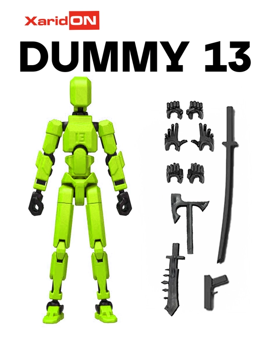 XaridON Dummy 13 robot-figura, harakatlanuvchi konstruktor, qurollar bilan, 12 xil rang