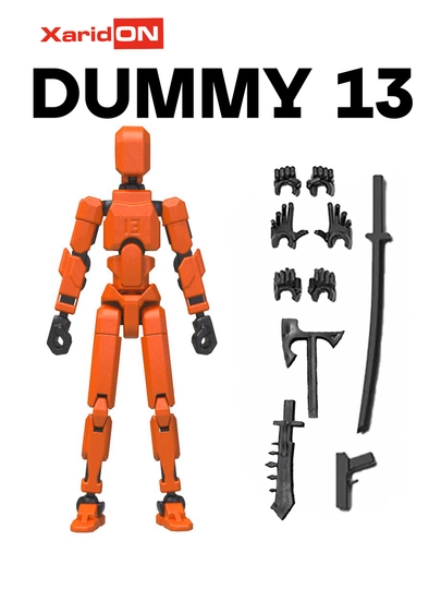 XaridON Dummy 13 robot-figura, harakatlanuvchi konstruktor, qurollar bilan, 12 xil rang
