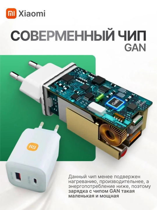 Сетевое зарядное устройство GAN 65W PD зарядный комплект для Samsung, Xiaomi, Oppo, Huawei