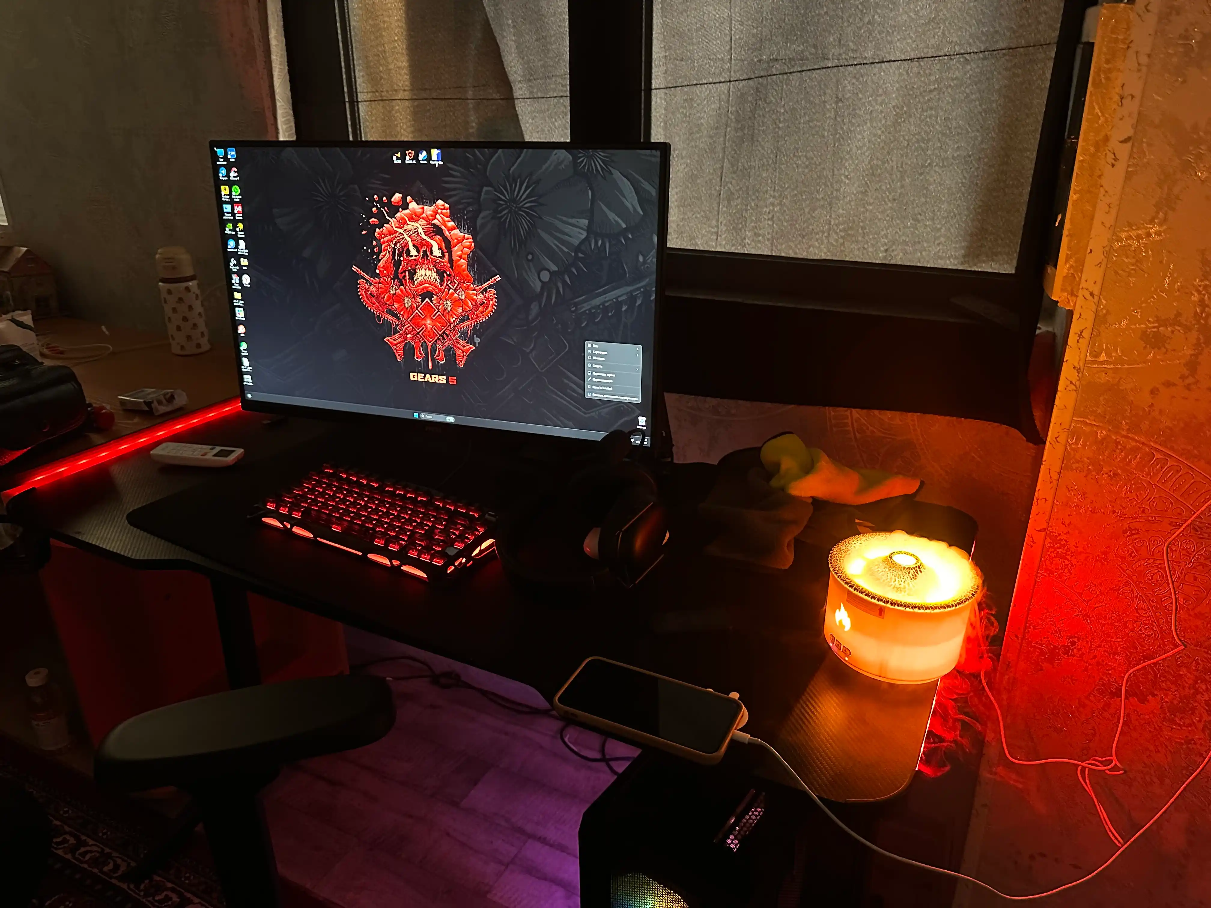 Aromadiffuzor “Vulkan” — havo namlagich yorug‘lik effektli