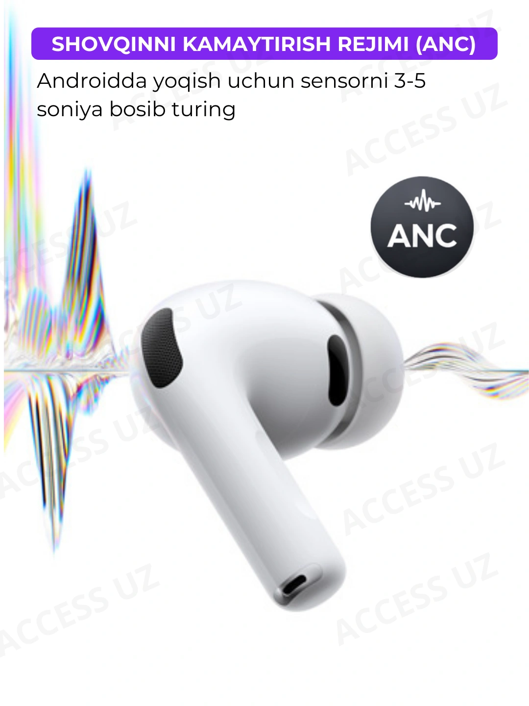 Simsiz quloqchinlar Pods Pro 2, Bluetooth, shovqinni pasaytiruvchi naushnik, mikrofonli