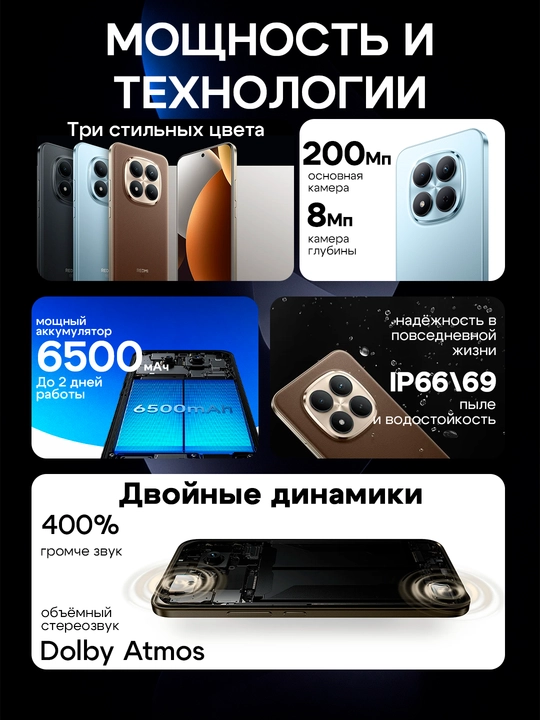 Xiaomi Redmi Note 15 Pro+ 5G smartfoni, 12/512 GB, AMOLED 120 Gts, 200 MP OIS, 6500 mAh