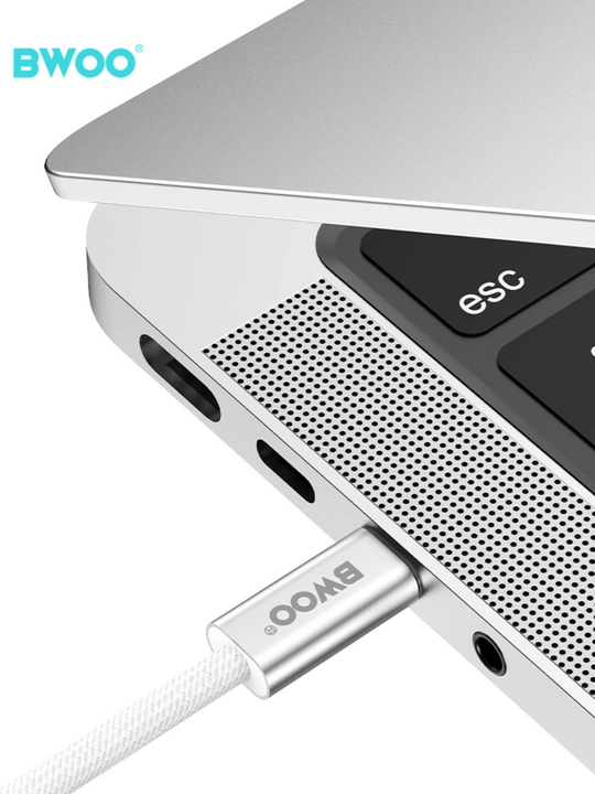 BWOO Type-C to Type-C kabel 65/240W, 1m, tezkor zaryadlash va ma’lumot uzatish