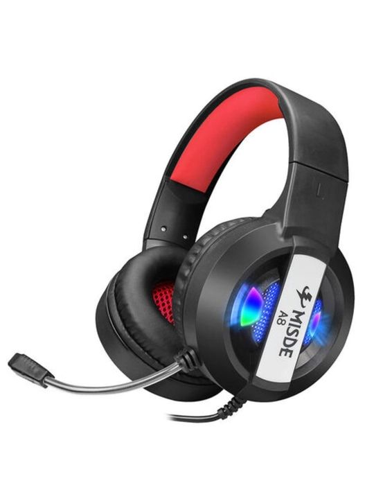 MISDE A8 o'yin quloqchin RGB yoritishli, mikrofonli, PC / PS / noutbuk uchun