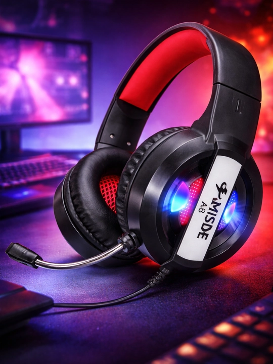 MISDE A8 o'yin quloqchin RGB yoritishli, mikrofonli, PC / PS / noutbuk uchun - 