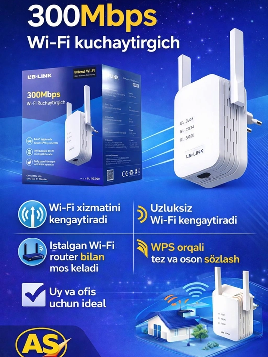 Wi-Fi LB-Link BL-RE300 Универсальный усилитель-репитер - 