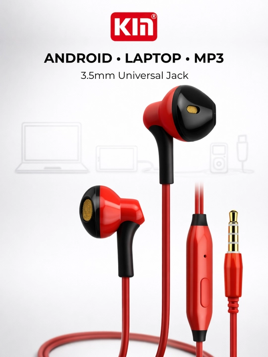 Quloqchin KIN K38 simli, mikrofonli, 3.5 mm, 1.3 m kabel