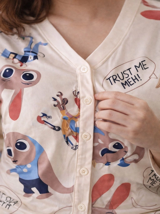 Ayollar uchun pijama to‘plami, yumshoq uy kiyimi, tugmali ko‘ylak va shim, S–XL