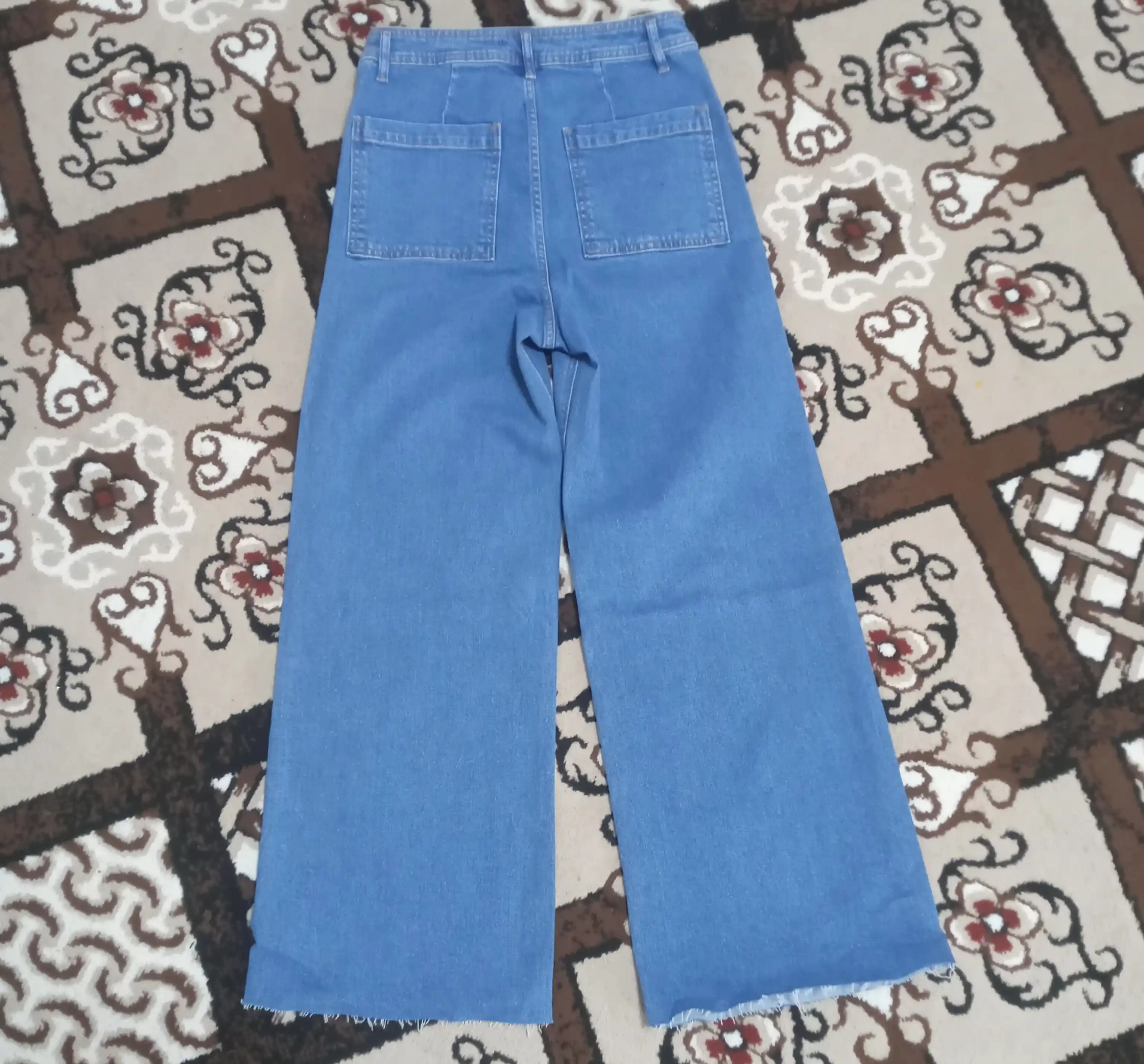 Denim ayollar jinsi shimlari, baland belli