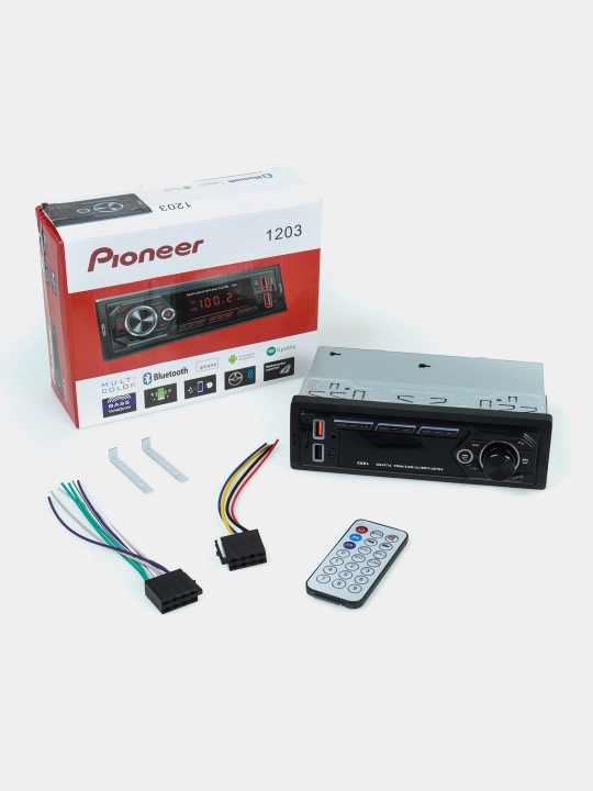Магнитофон Pioneer 1203, Bluetooth, USB, FM, с пультом дистанционного управления