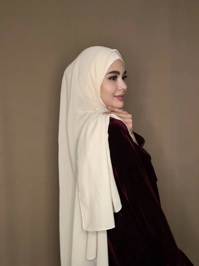 Набор из двух шифоновых хиджабов "Калифорния", 2в 1 Shifon sharf. Razmer 180*75 — HIJABST-SIFONSHARF-СВЕТЖЕЛ