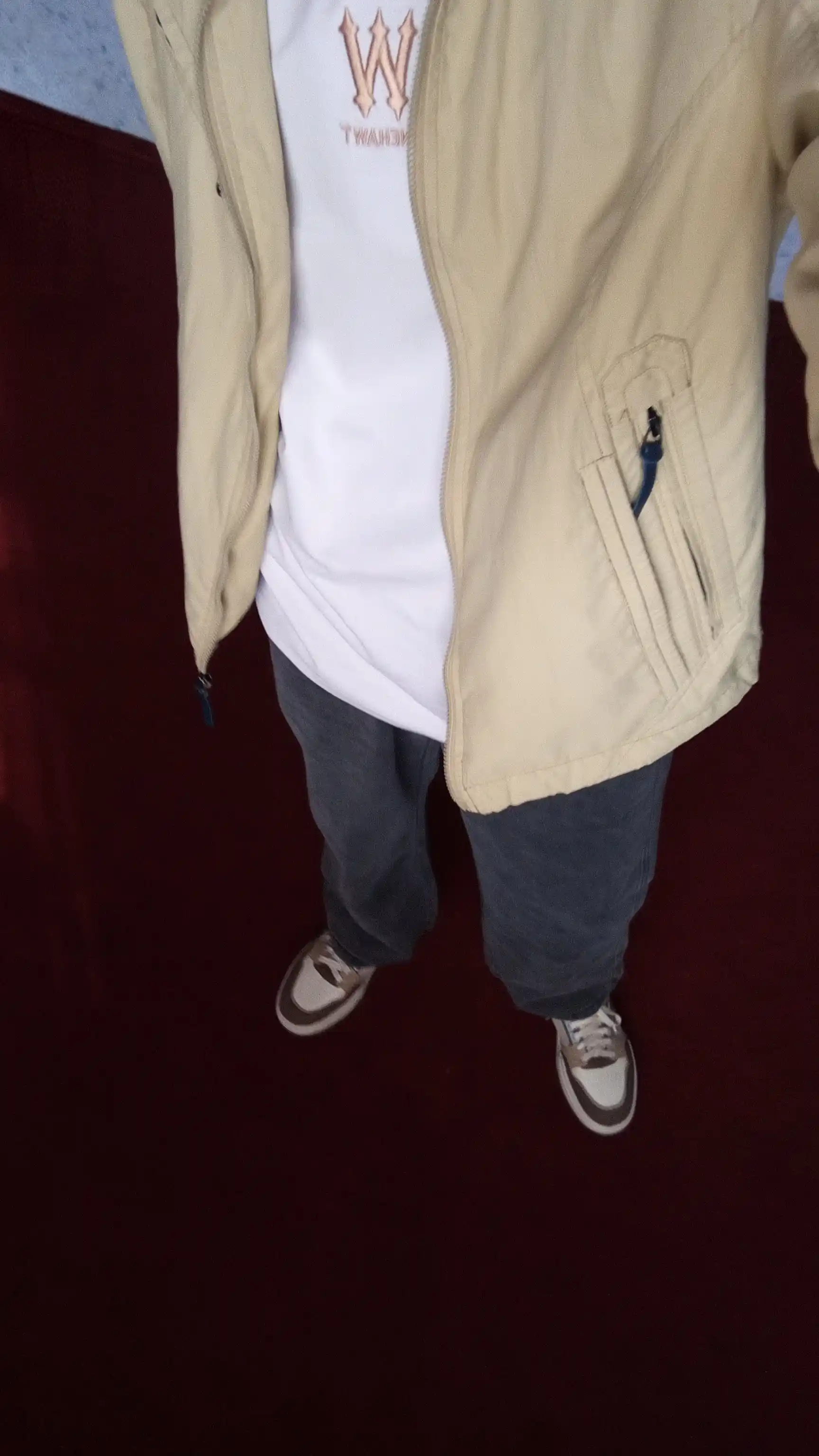 Erkaklar uchun jinsi shim oversize, rezinkali keng jinsi shim