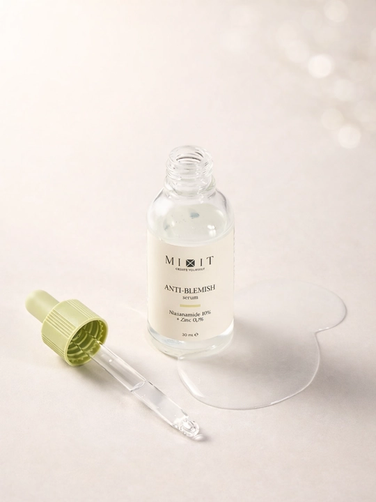 MIXIT Сыворотка для лица себорегулирующая, ниацинамид и цинком, для проблемной кожи, 30 мл