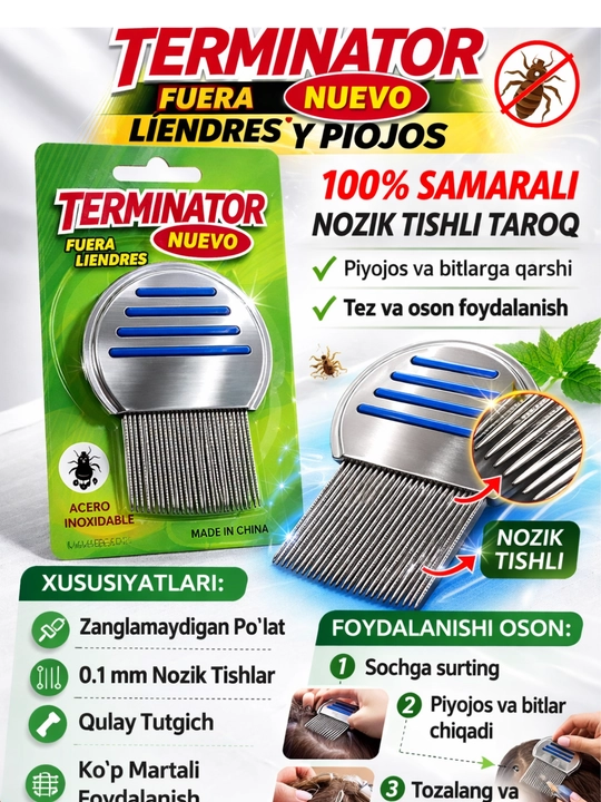Bit va shiralarga qarshi metall taroq - 