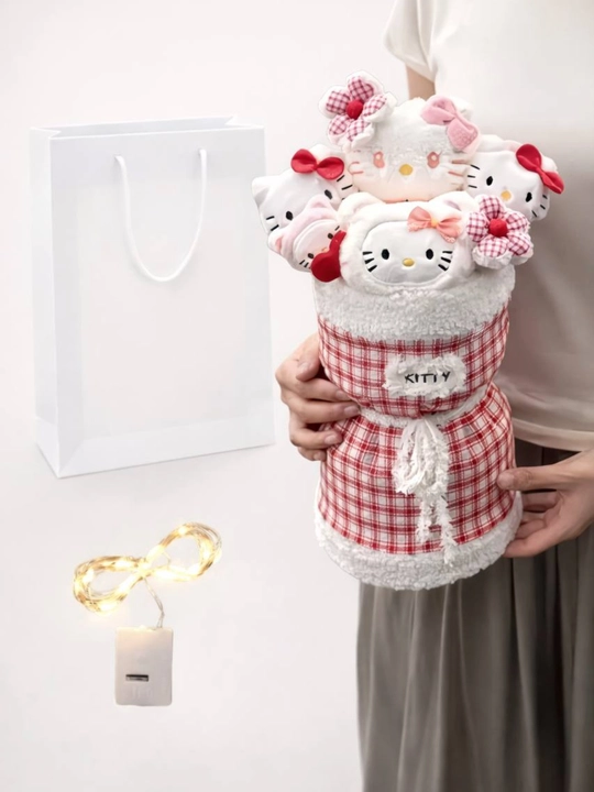 Букет из мягких игрушек, Kuromi, Hello Kitty, подарок для девочек - 
