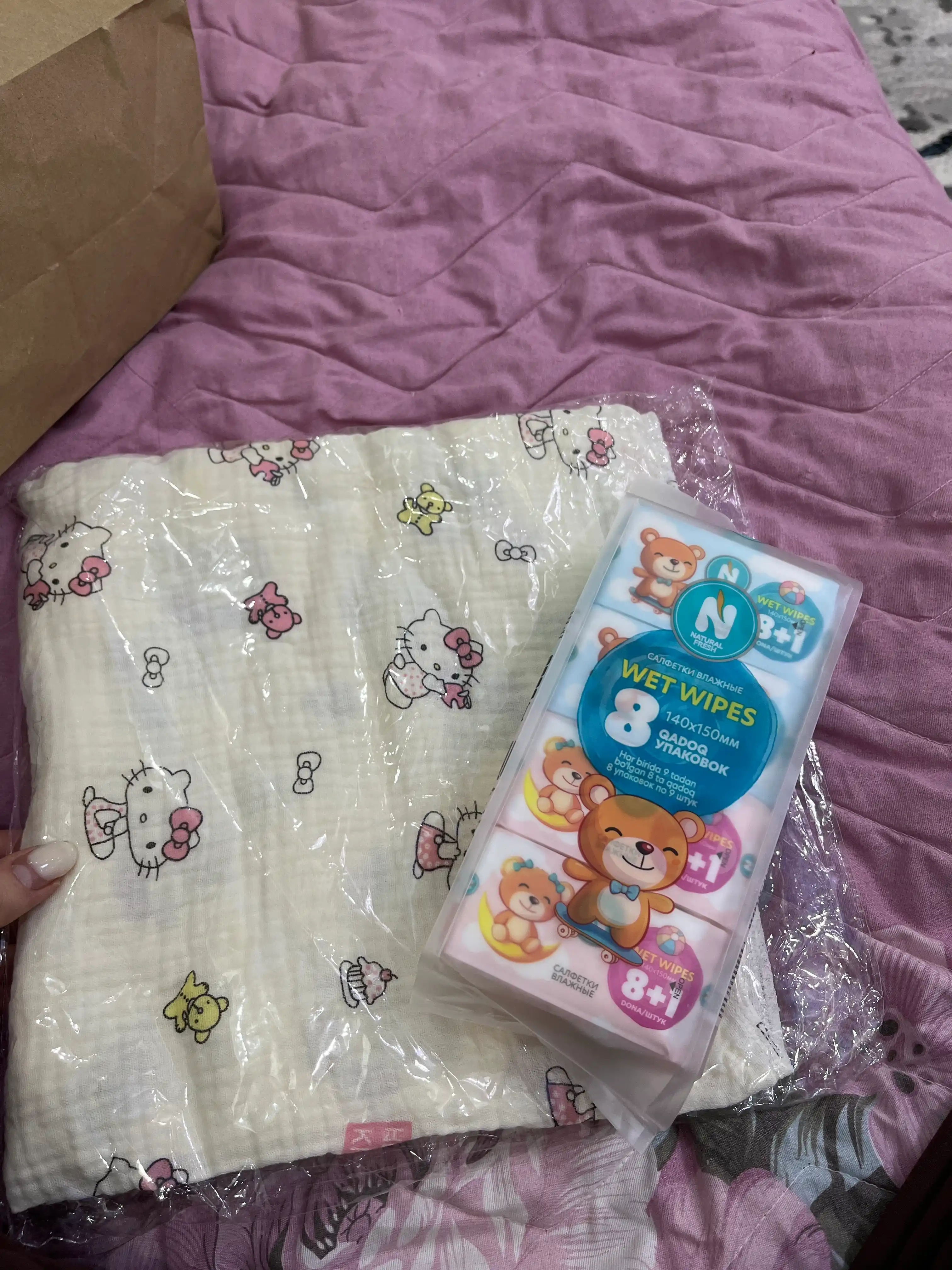 Chaqaloqlar uchun muslin matosidan pilyonka, 100% paxta yo'rgak,pled,yo'rgak,yopinchiq