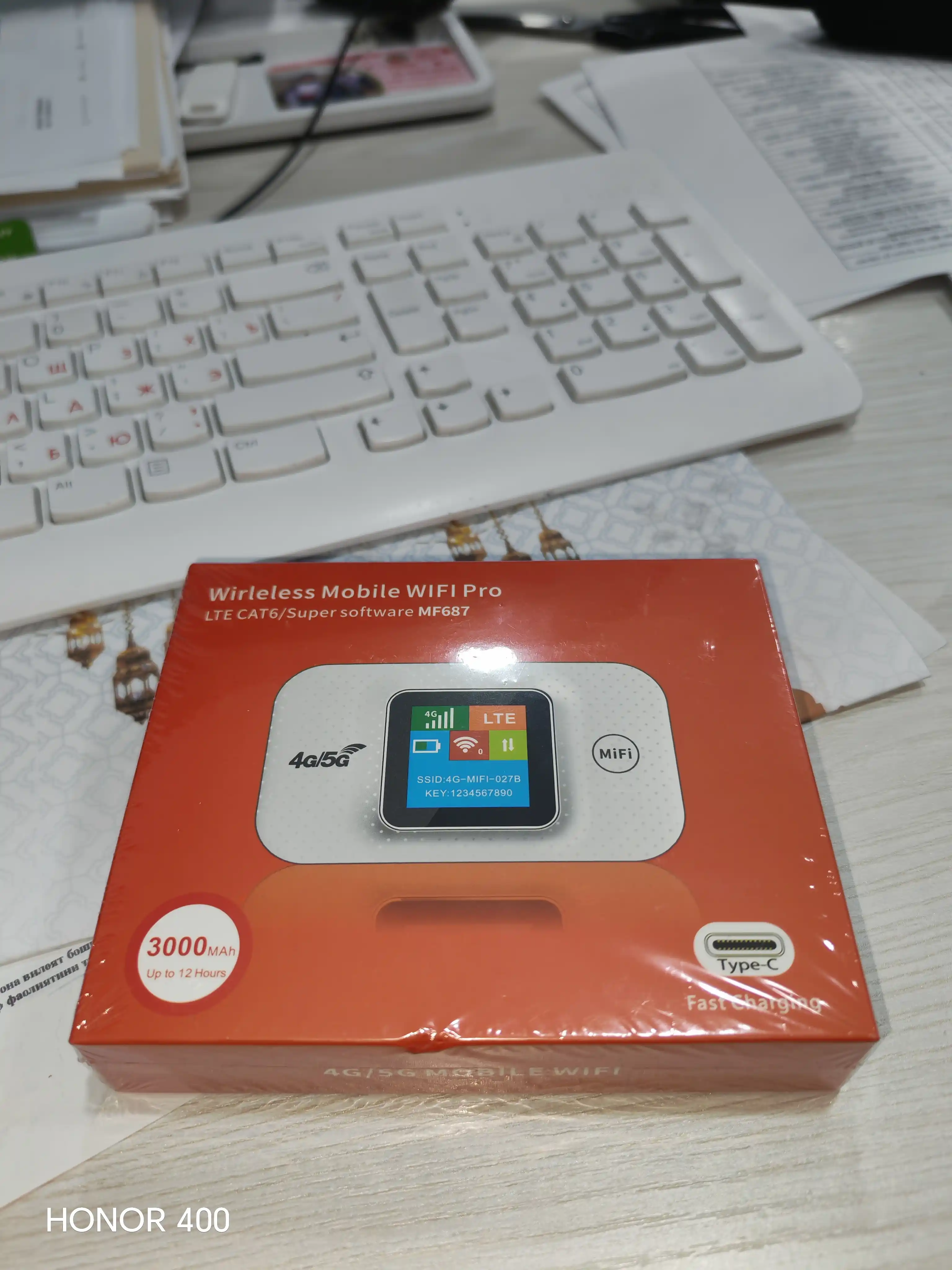 Portativ WiFi 4G LTE,SIM kartali modem,mobil internet,10 qurilma uchun,cho'ntak router