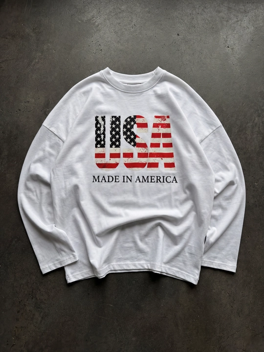 Erkaklar va ayollar uchun oversize long sleeve svitshot USA, OVERSIZE  bahor mavsumi uchun